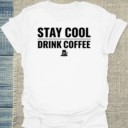 T-Shirt - Stay Cool - Unisex - Kaffee, Sommer Weiß