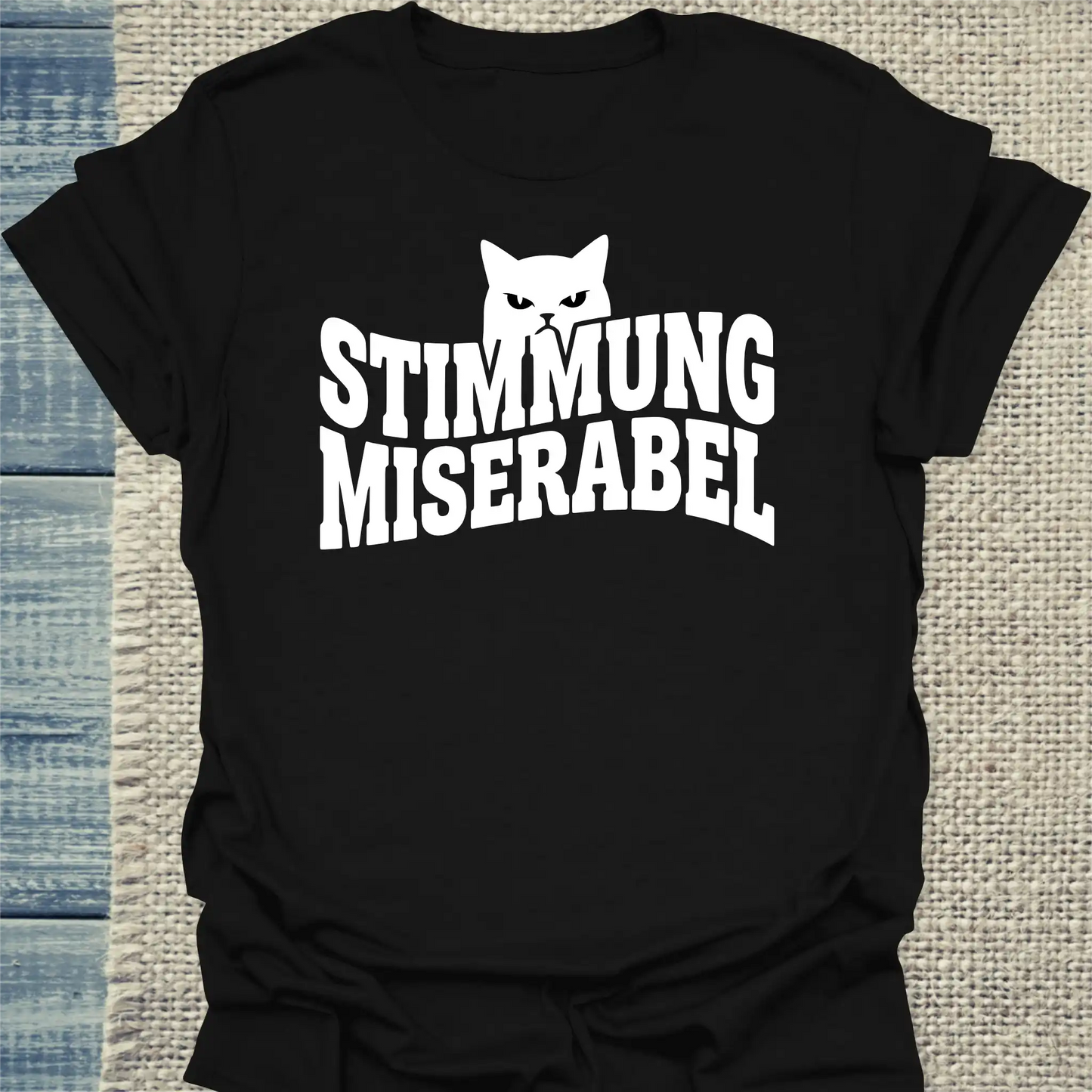 T-Shirt - Stimmung miserabel - Unisex - Katze Schwarz