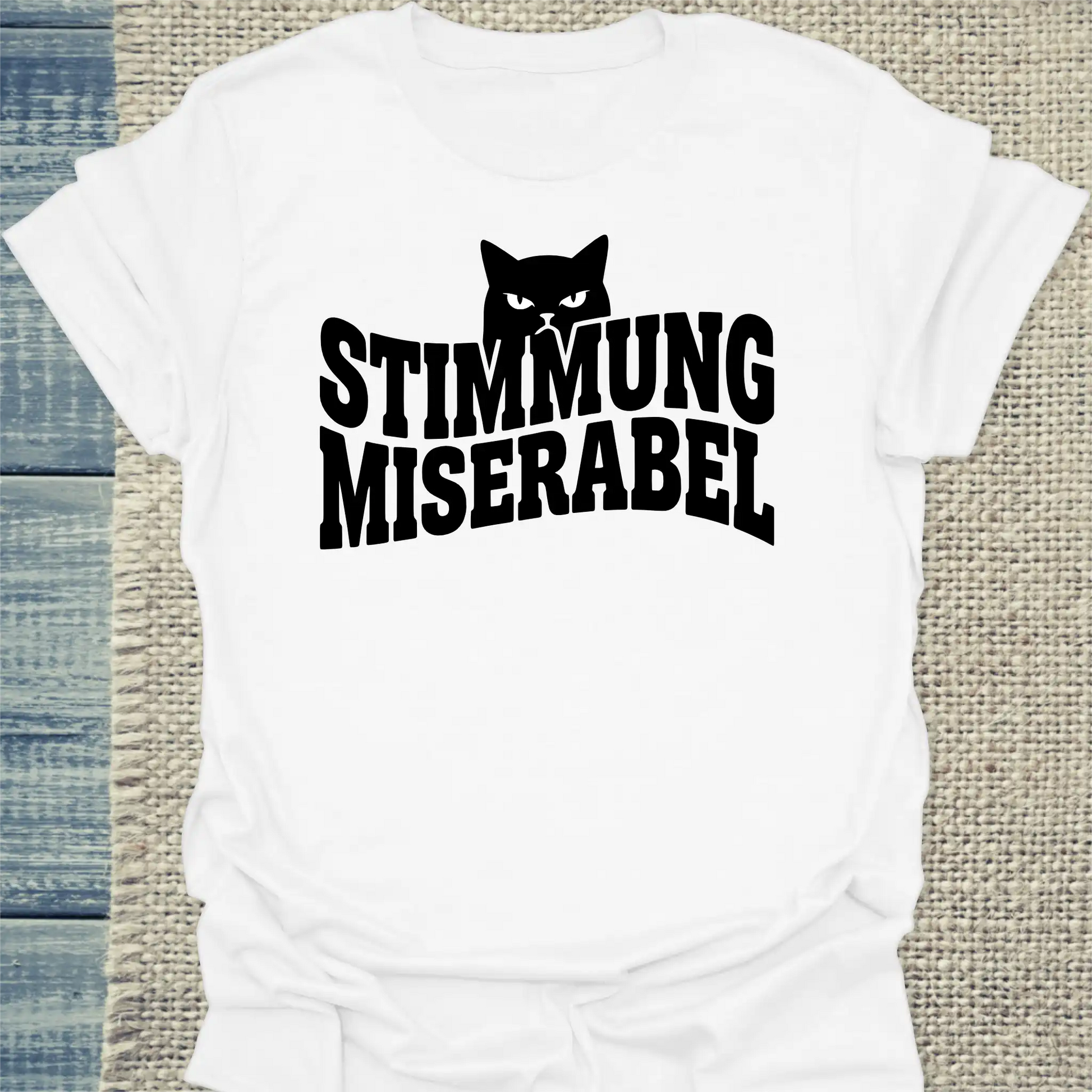 T-Shirt - Stimmung miserabel - Unisex - Katze Weiß