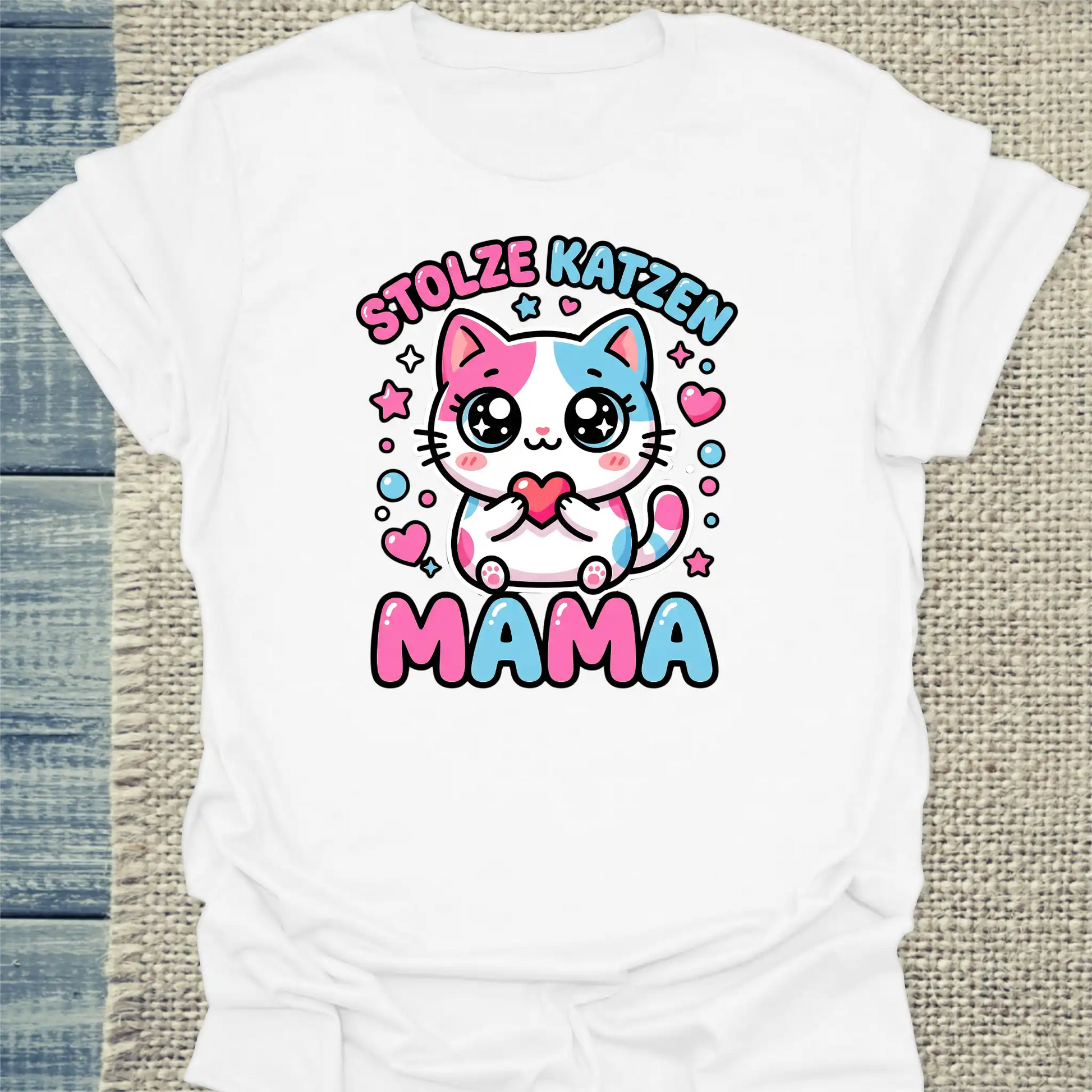 T-Shirt - Stolze Katzen Mama - Unisex - Kaffee Weiß