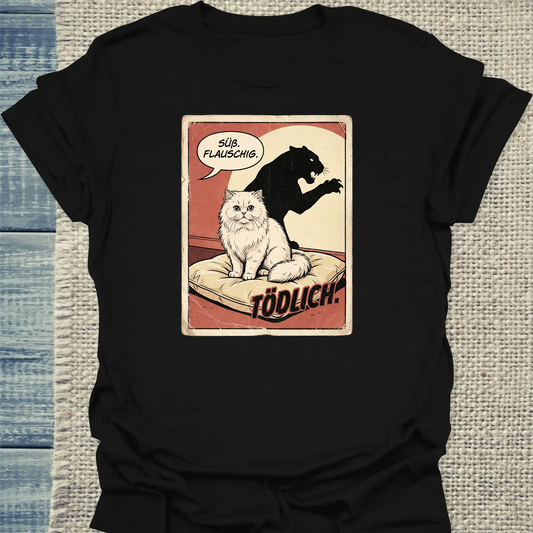 T-Shirt - Süß. Flauschig. Tödlich. - Unisex - Katze Schwarz