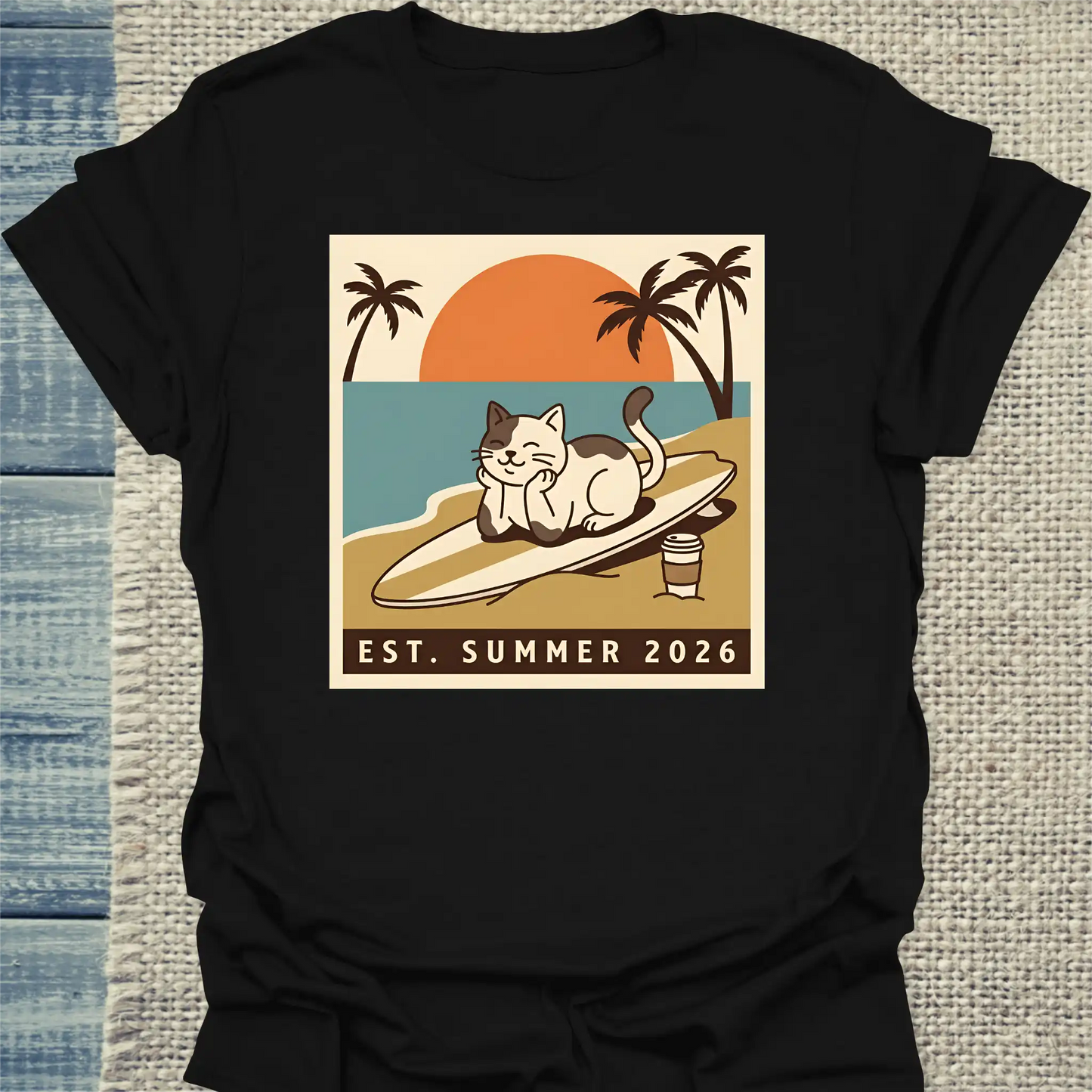 T-Shirt - Summer 2026 - Unisex - Katze, Sommer Schwarz