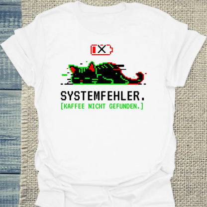 T-Shirt - Systemfehler - Unisex - Katze Weiß