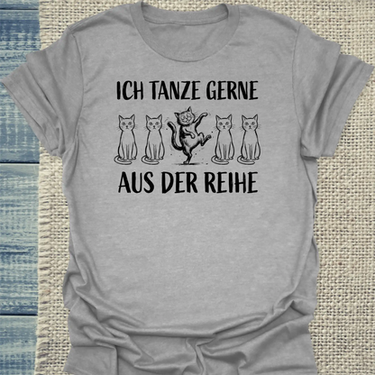 T-Shirt - Tanze aus der Reihe - Unisex - Katze Grau