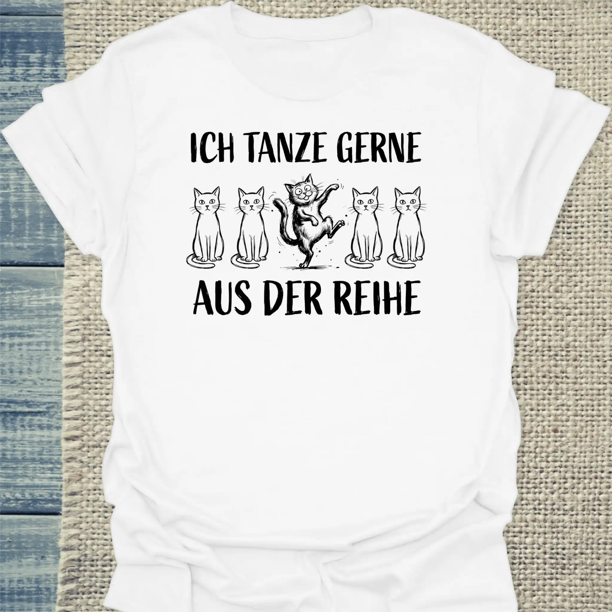 T-Shirt - Tanze aus der Reihe - Unisex - Katze Weiß