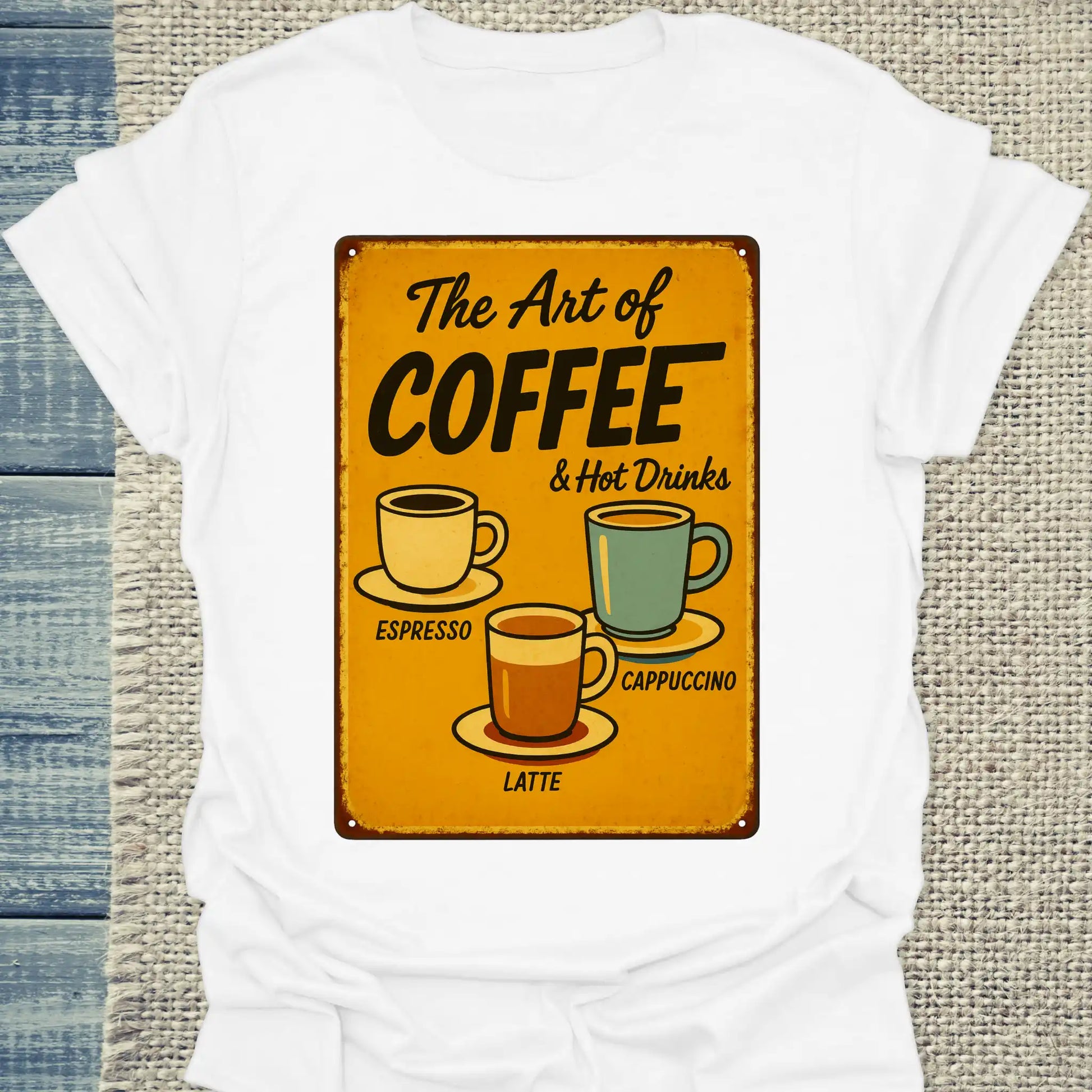 T-Shirt - The Art of Coffee - Unisex - Kaffee, Retro Weiß