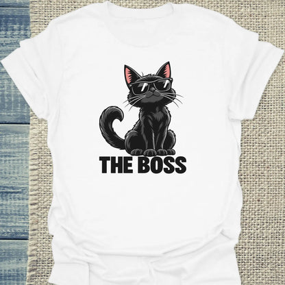 T-Shirt - The Boss - Unisex - Katze Weiß