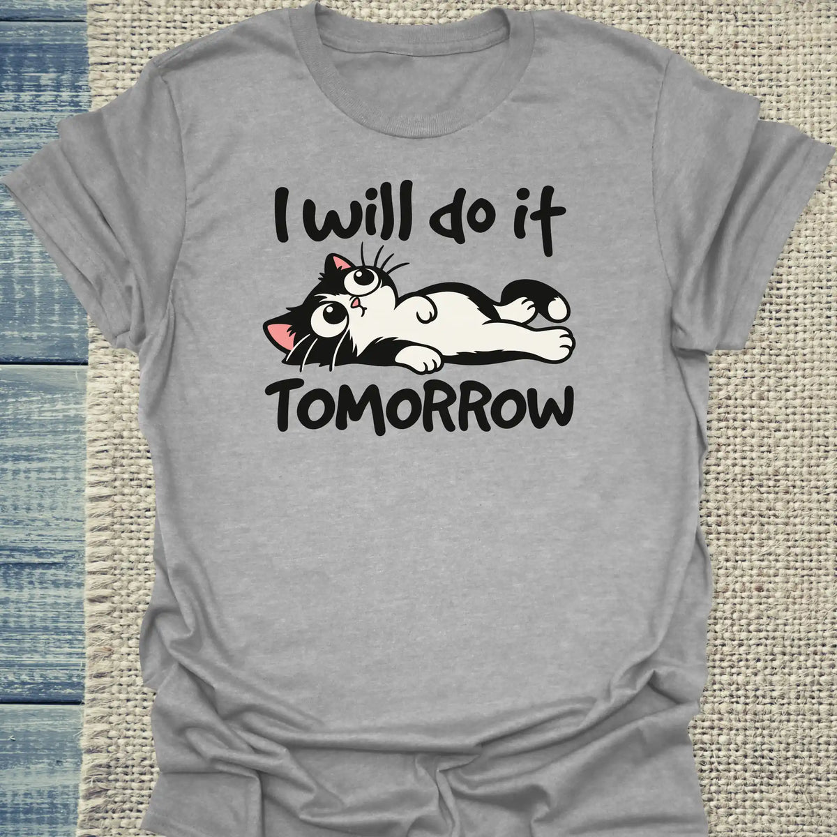 T-Shirt - Tomorrow - Unisex - Katze Grau