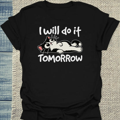T-Shirt - Tomorrow - Unisex - Katze Schwarz