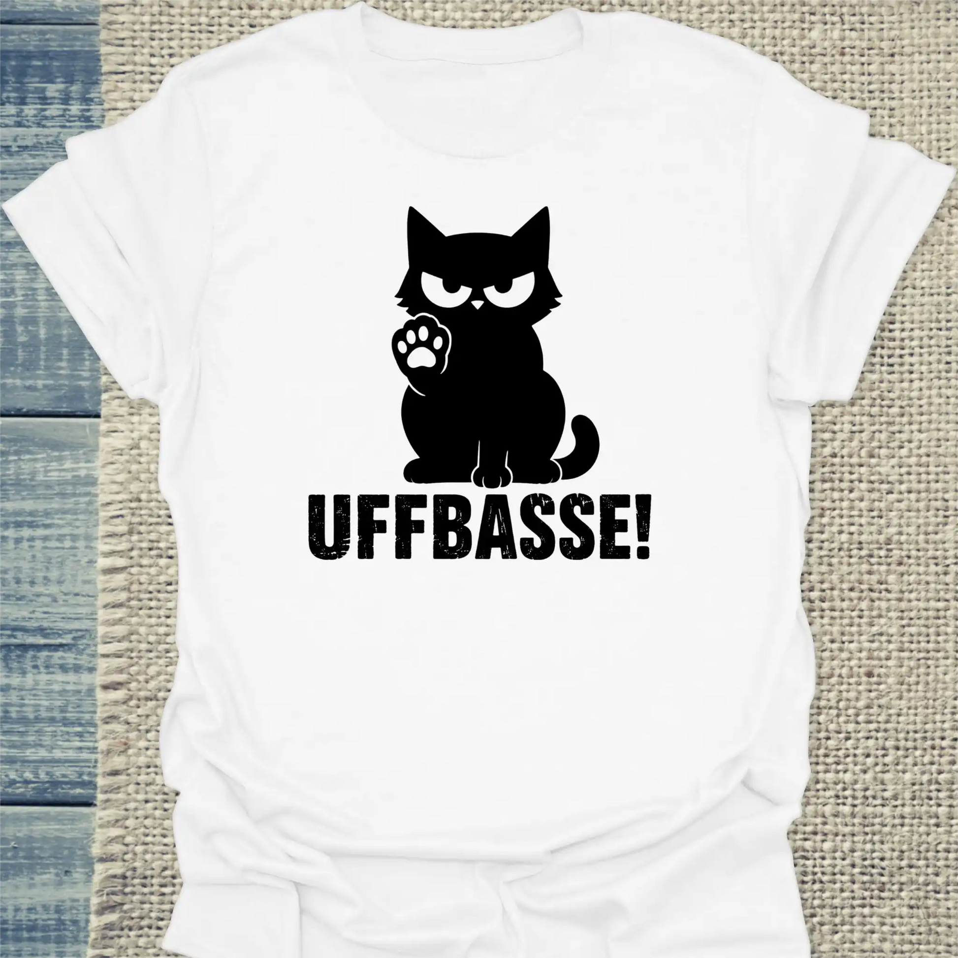 T-Shirt - Uffbasse! - Unisex - Katze Weiß