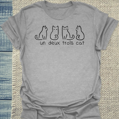 T-Shirt - Un Deux Trois Cat - Unisex - Katze Grau