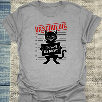 T-Shirt - Unschuldig - Unisex - Katze Grau