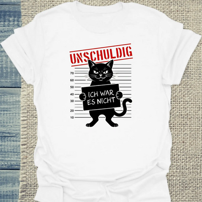 T-Shirt - Unschuldig - Unisex - Katze Weiß