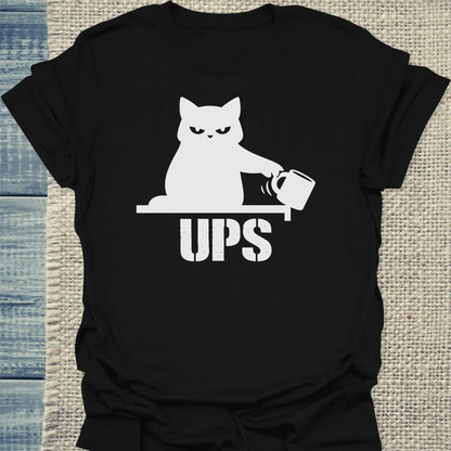 T-Shirt - Ups - Unisex - Katze Schwarz