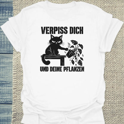 T-Shirt - VERPISS DICH - Unisex - Katze Weiß