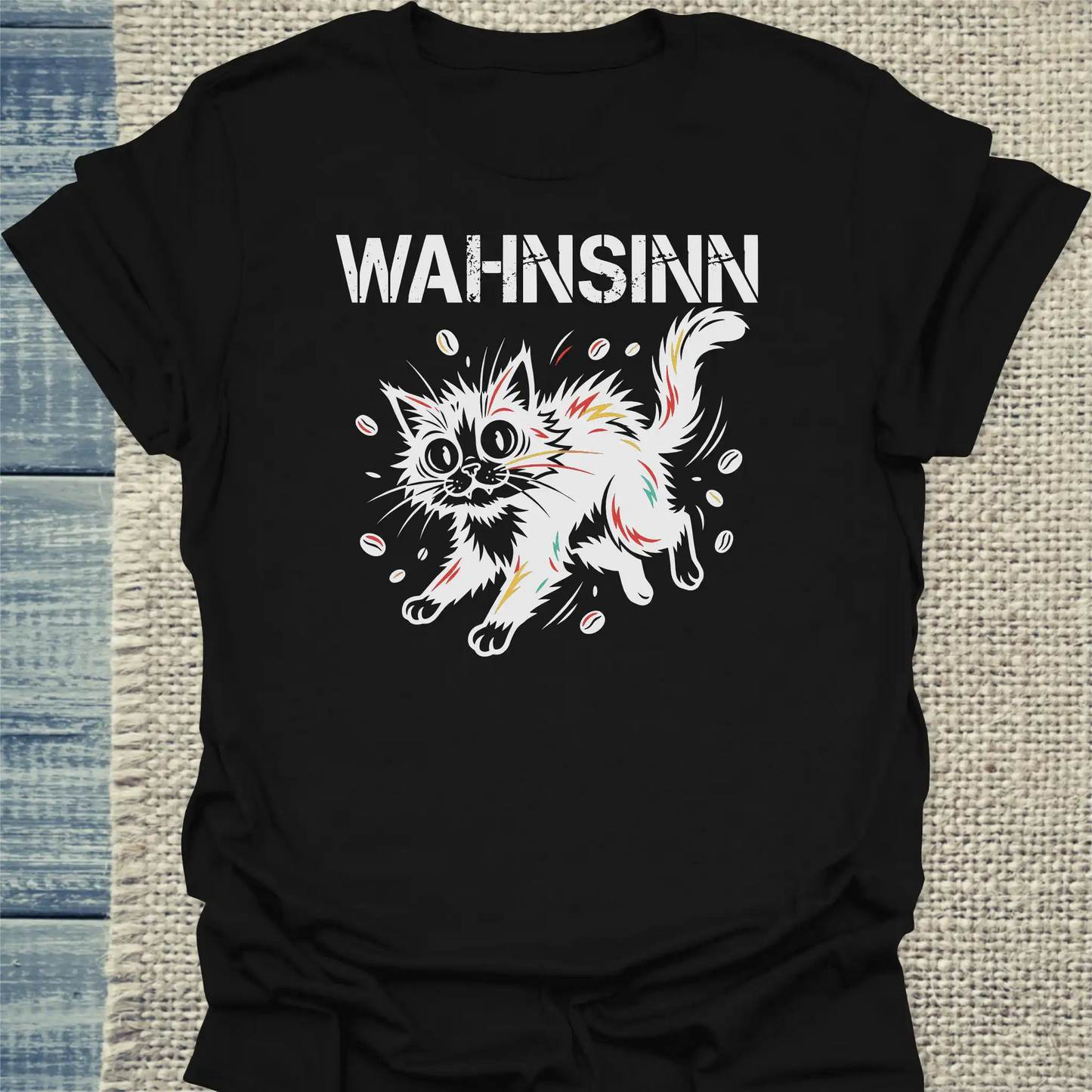 T-Shirt - Wahnsinn - Unisex - Katze Schwarz