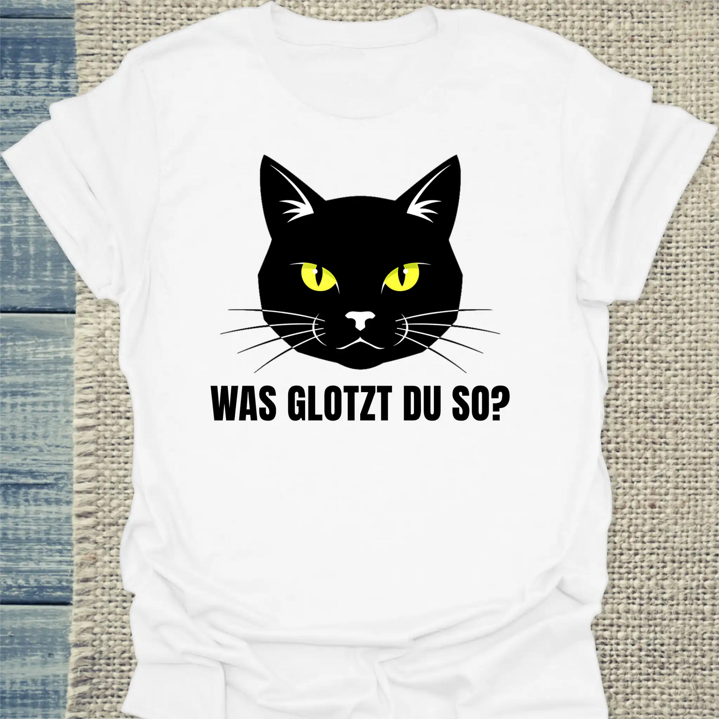 T-Shirt - Was glotzt du so? - Unisex - Katze Weiß