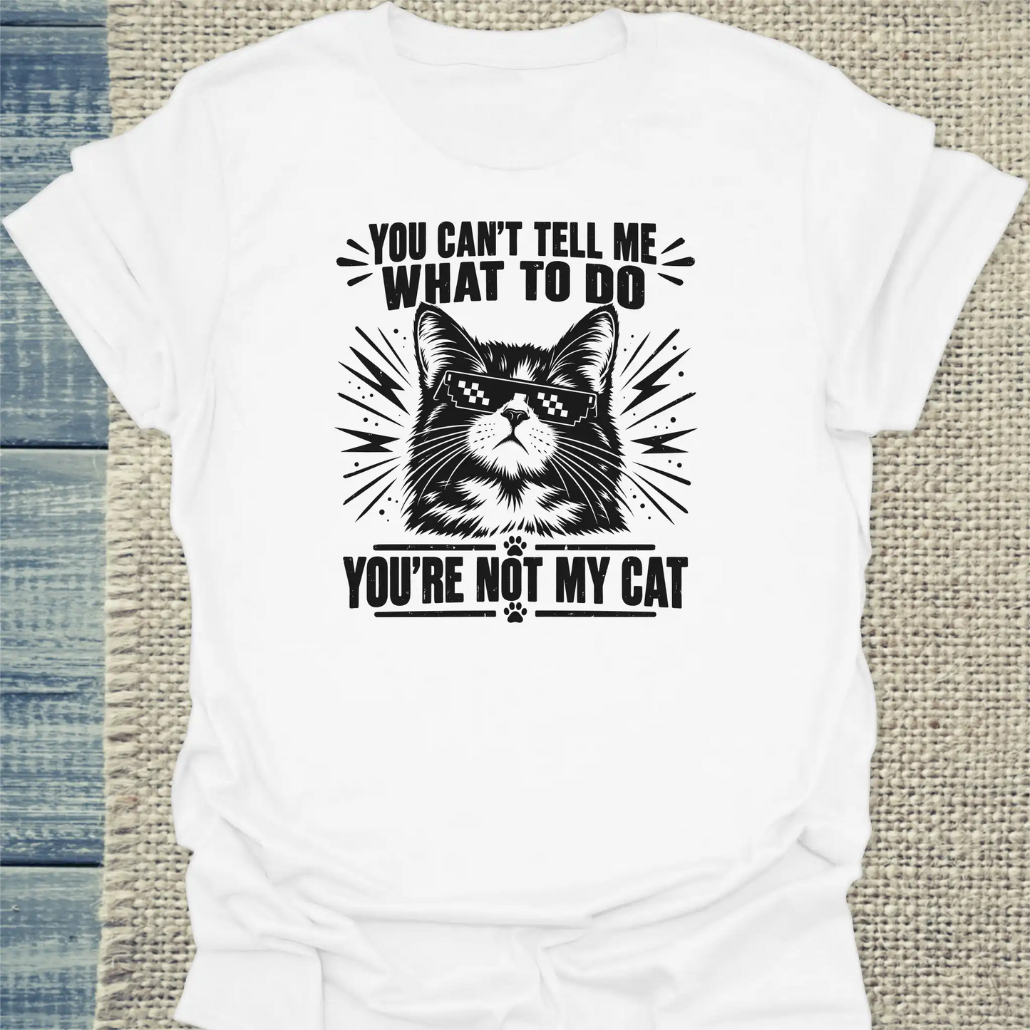 T-Shirt - You can't tell me - Unisex - Katze Weiß