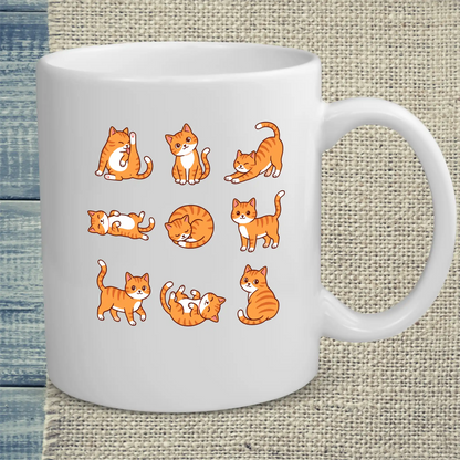 Tasse 325ml - 9 orange Katzen - Katze, Orange