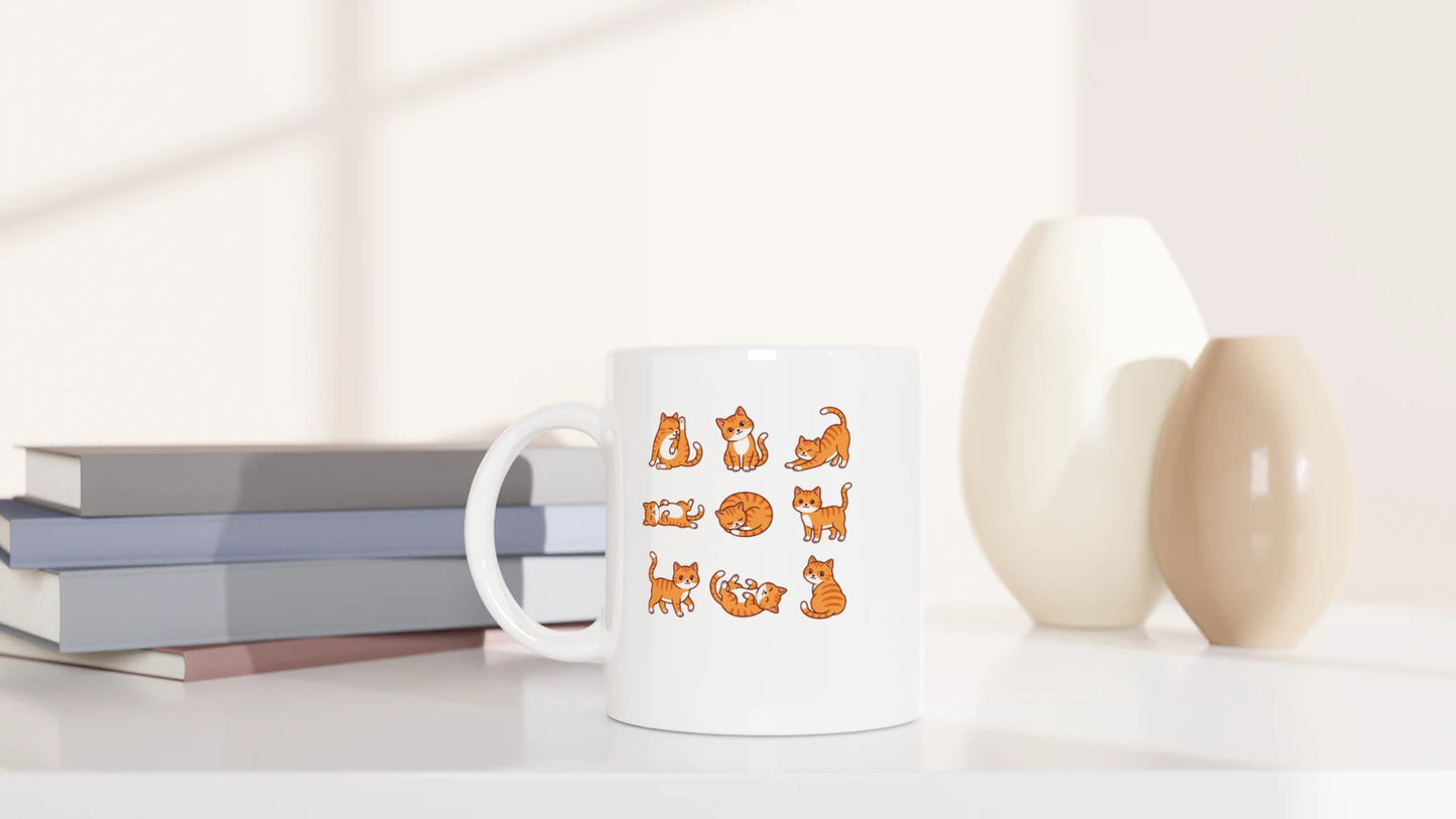 Tasse 325ml - 9 orange Katzen - Katze, Orange