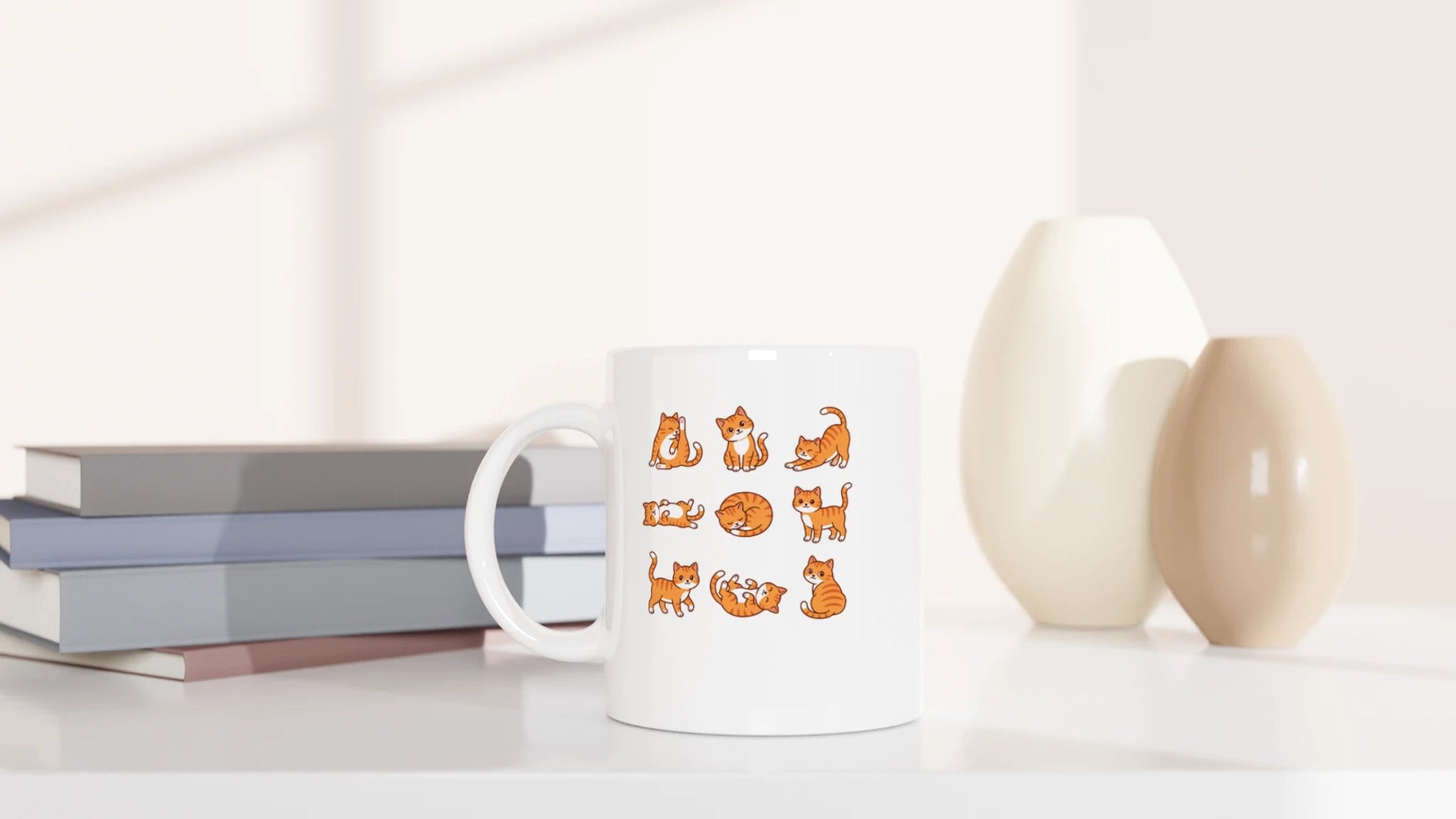 Tasse 325ml - 9 orange Katzen - Katze, Orange