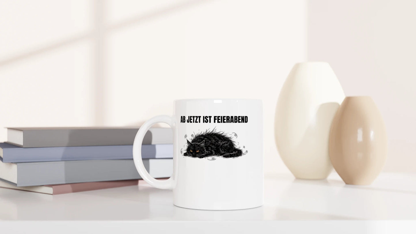 Tasse 325ml - Ab jetzt ist Feierabend - Katze