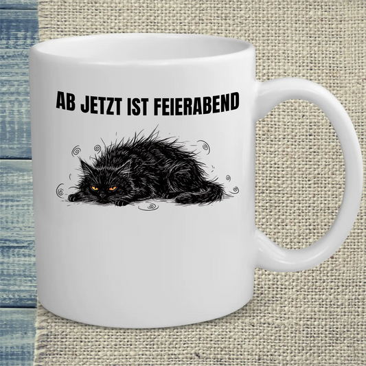 Tasse 325ml - Ab jetzt ist Feierabend - Katze