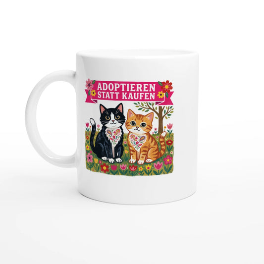 Tasse 325ml - Adoptieren statt kaufen - Katze