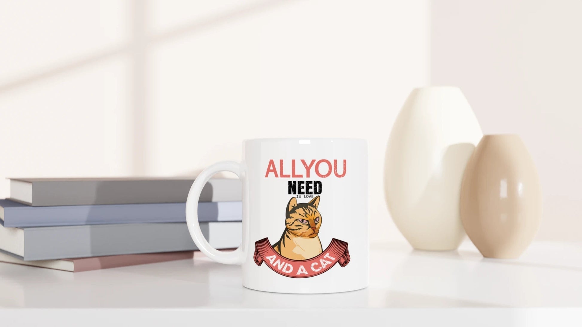 Tasse 325ml - All you need is love and a cat - Katze