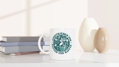 Tasse 325ml - Angetrieben von Katzen und Kaffee - Katze & Kaffee