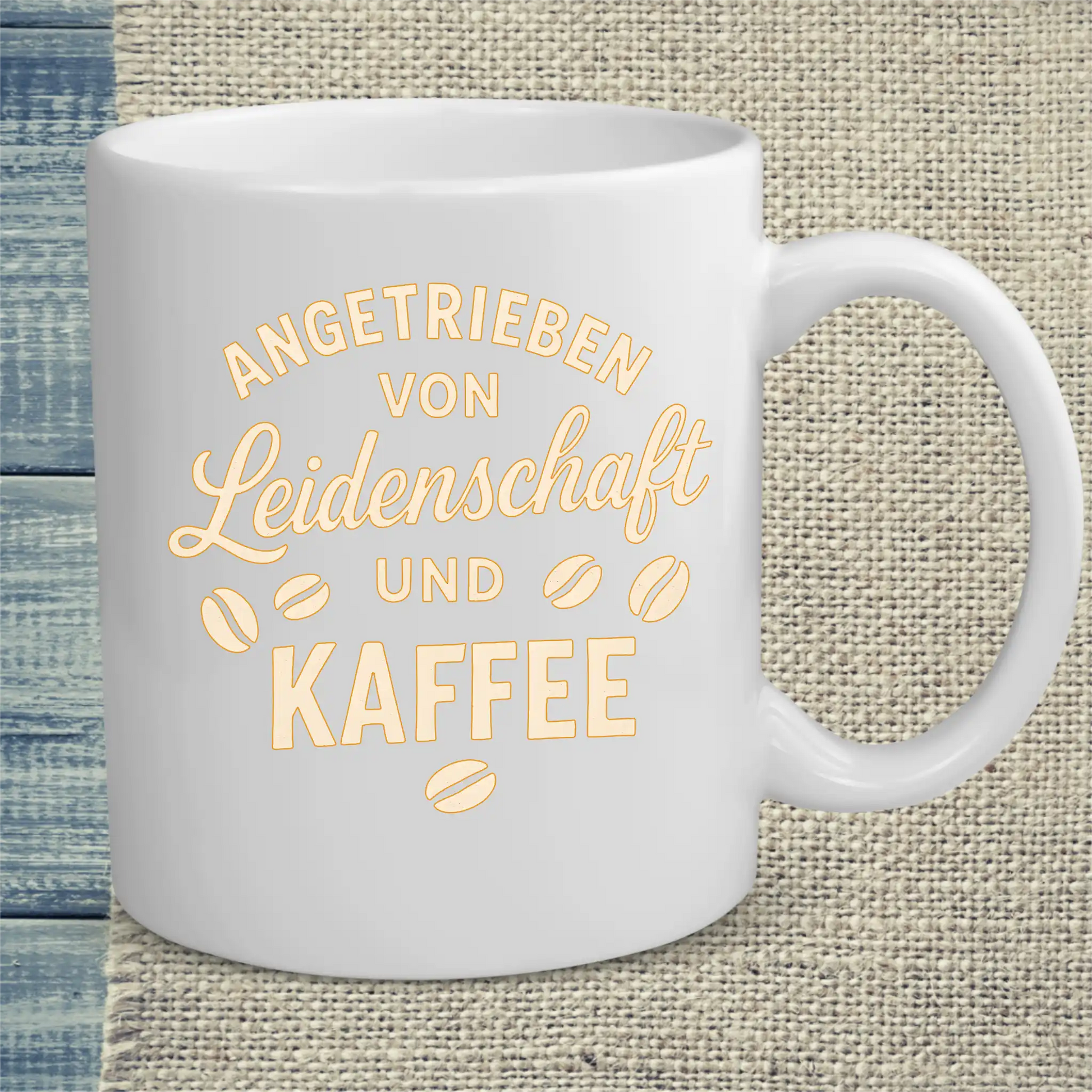 Tasse 325ml - Angetrieben von Leidenschaft und Kaffee - Kaffee