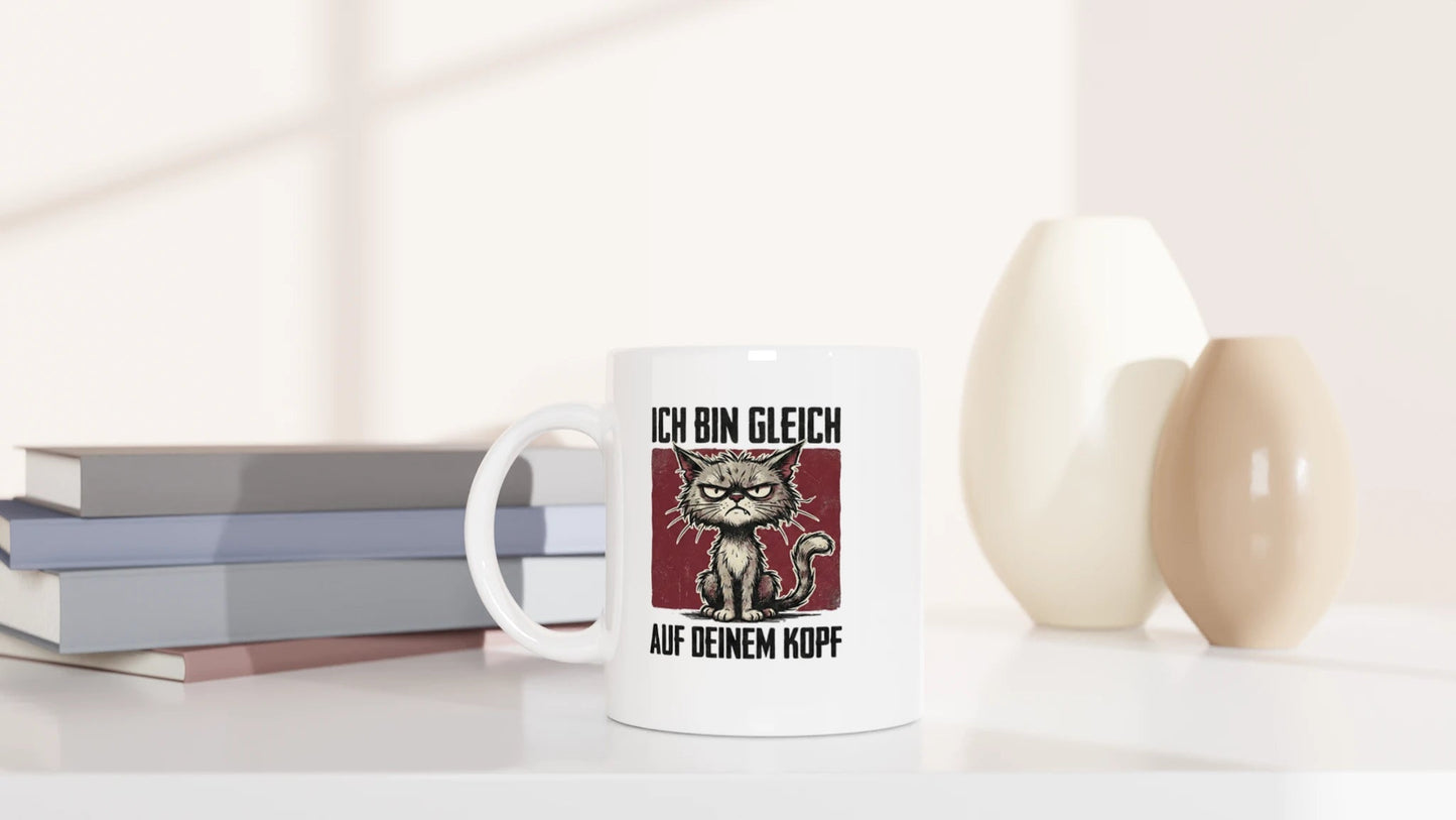 Tasse 325ml - Auf deinem Kopf - Katze