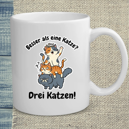 Tasse 325ml - Besser als eine Katze? DREI - Katze