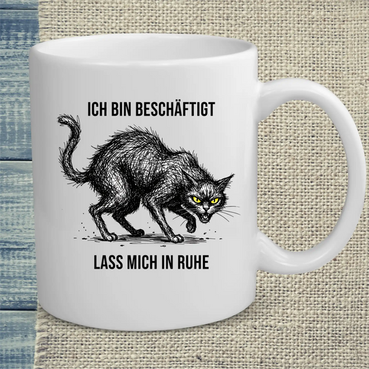 Tasse 325ml - Bin beschäftigt - Katze