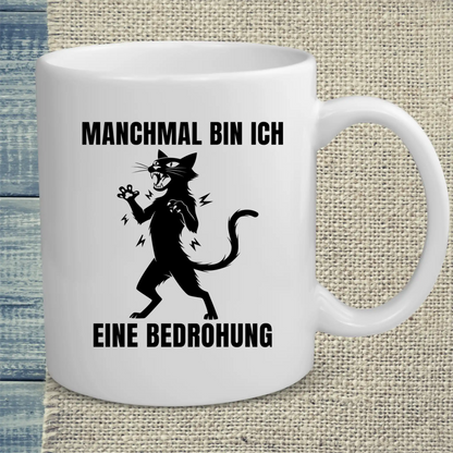 Tasse 325ml - Bin eine Bedrohung - Katze