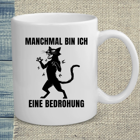 Tasse 325ml - Bin eine Bedrohung - Katze