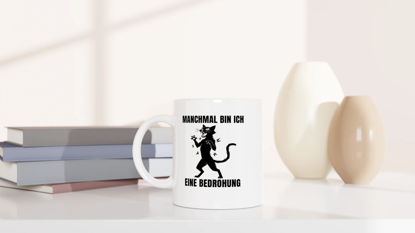 Tasse 325ml - Bin eine Bedrohung - Katze