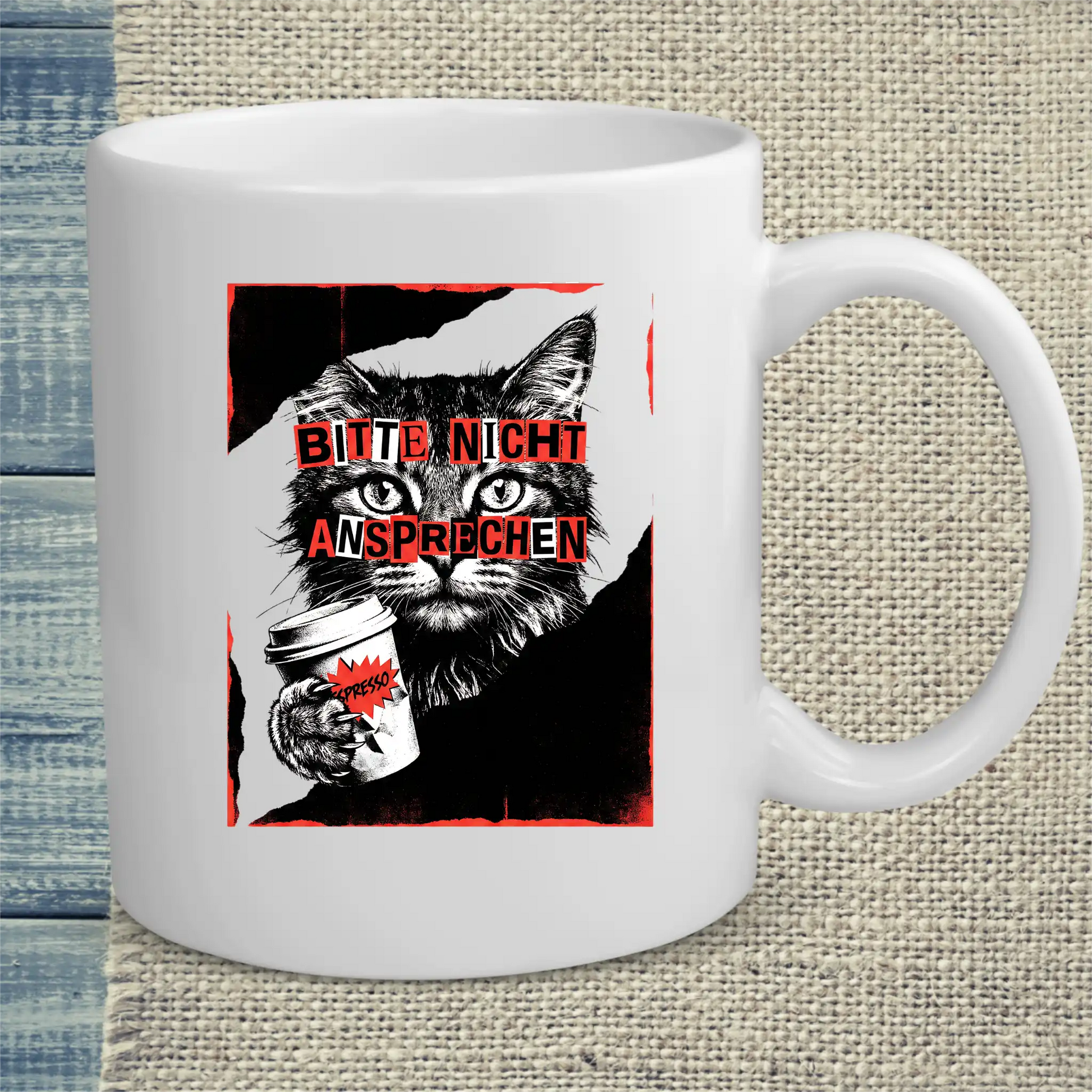 Tasse 325ml - Bitte nicht ansprechen - Katze & Kaffee