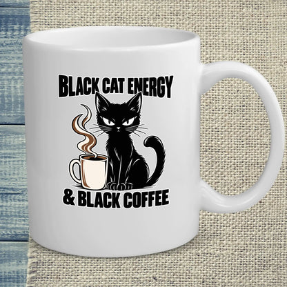 Tasse 325ml - Black Cat Energy - Katze & Kaffee