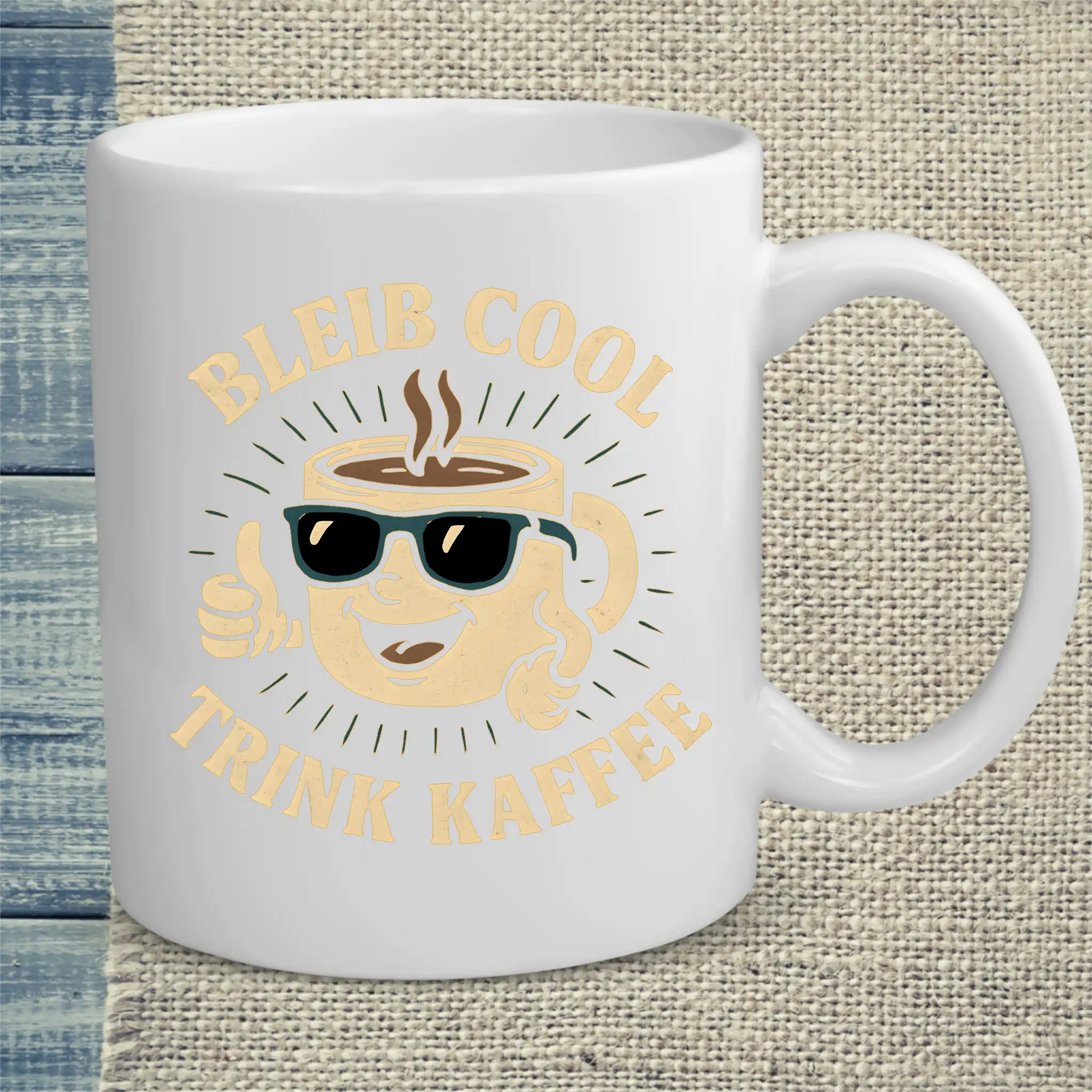 Tasse 325ml - Bleib cool und trink Kaffee - Kaffee