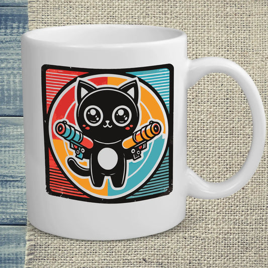 Tasse: Böse Katze Retro