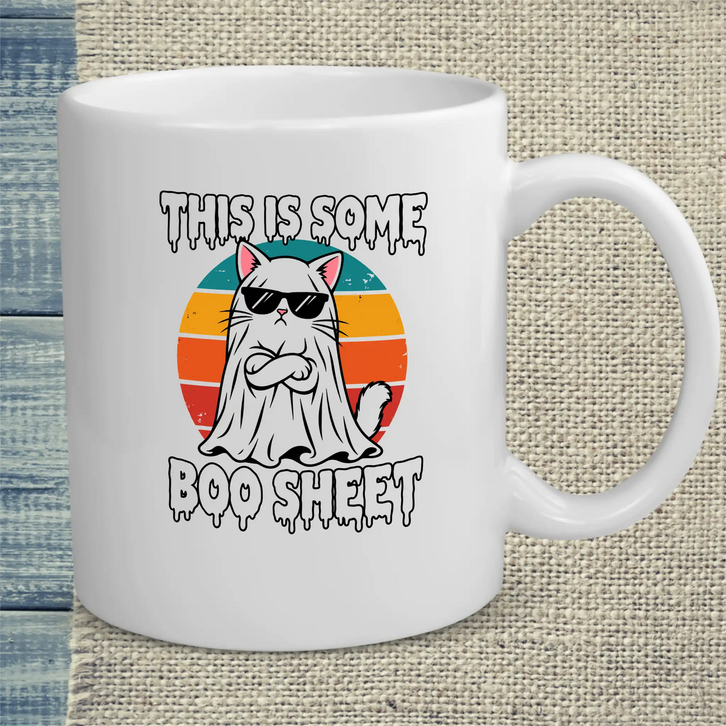 Tasse 325ml - Boo Sheet - Katze, Halloween