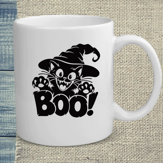 Tasse 325ml - Boo - Katze, Halloween