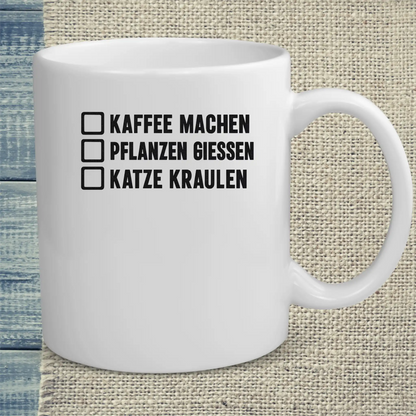 Tasse 325ml - Botanik To-Do - Katze & Kaffee