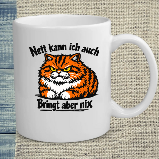Tasse 325ml - Bringt aber nix - Katze