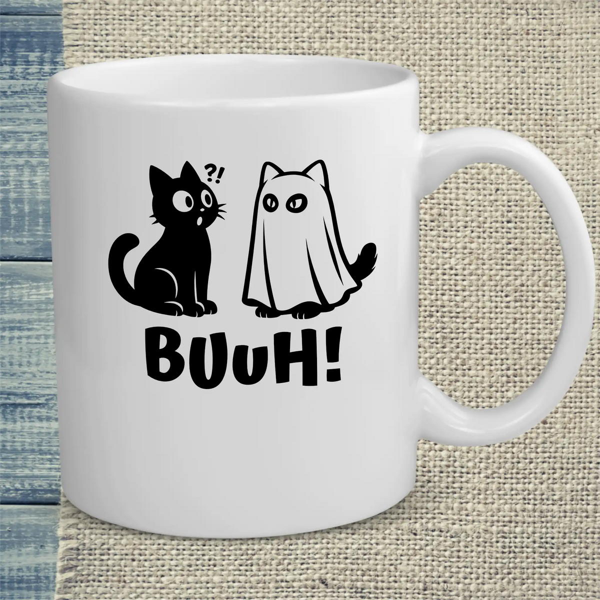 Tasse 325ml - BUUH - Katze, Halloween