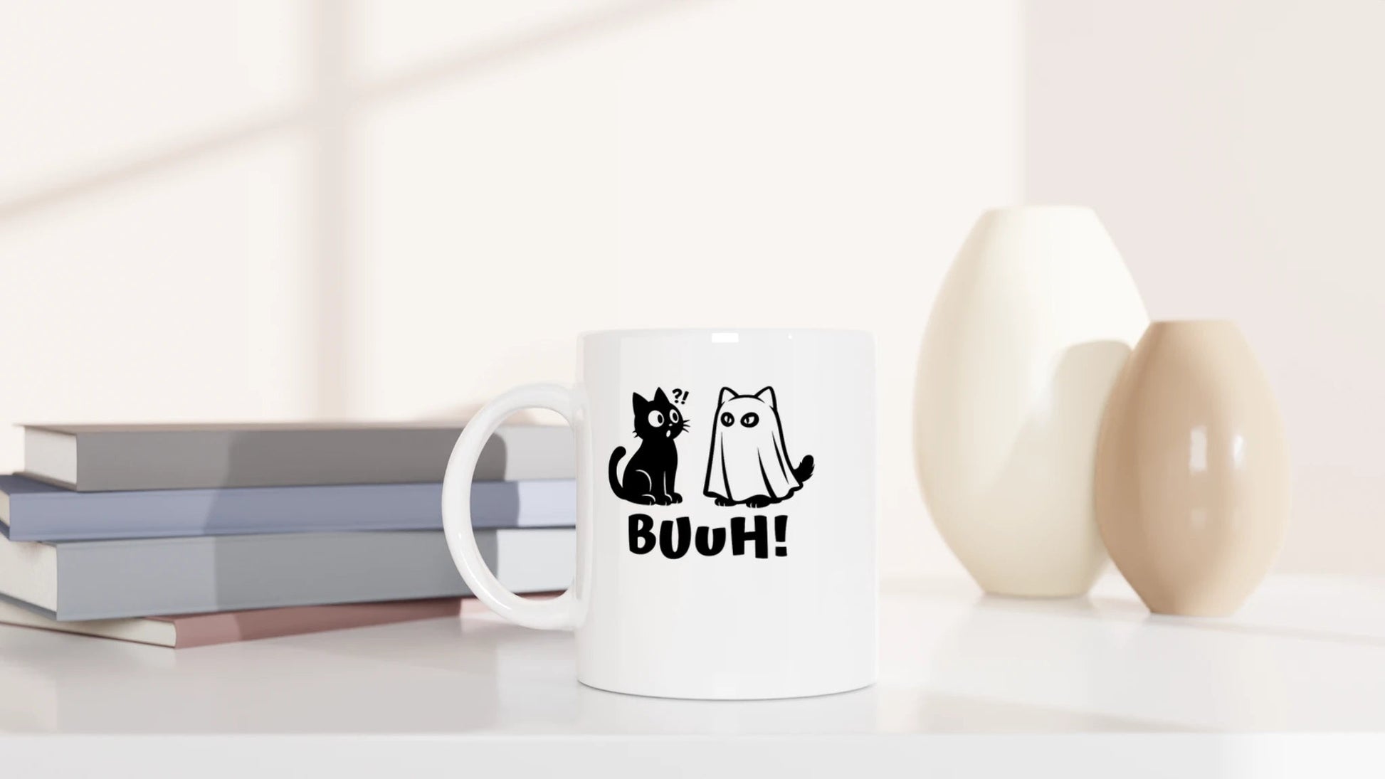 Tasse 325ml - BUUH - Katze, Halloween