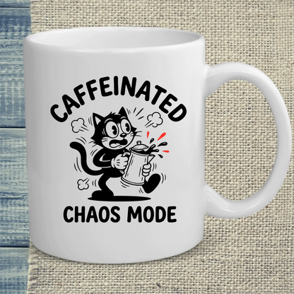 Tasse 325ml - CAFFEINATED CHAOS - Katze & Kaffee