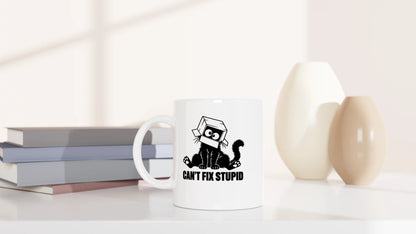 Tasse 325ml - Can't Fix Stupid - Katze