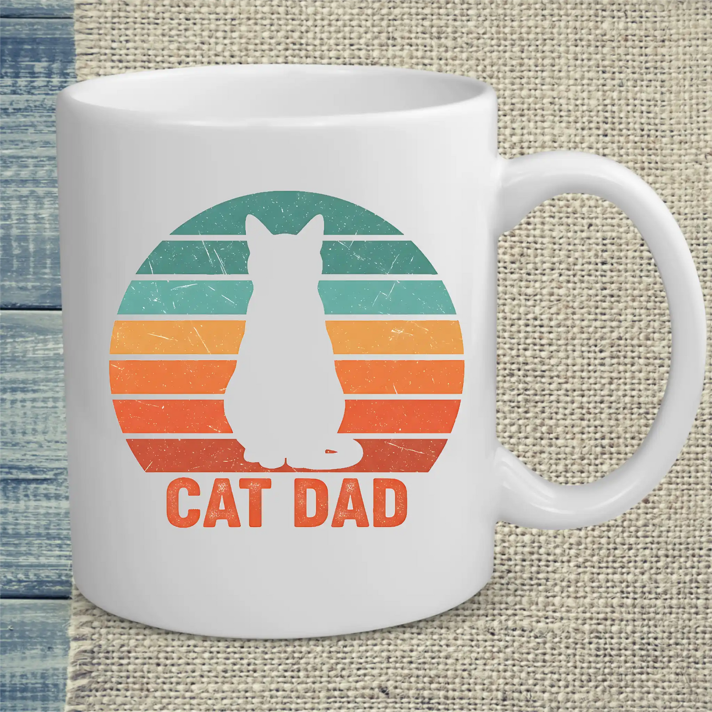 Tasse 325ml - Cat Dad Retro - Katze, Cat Guy